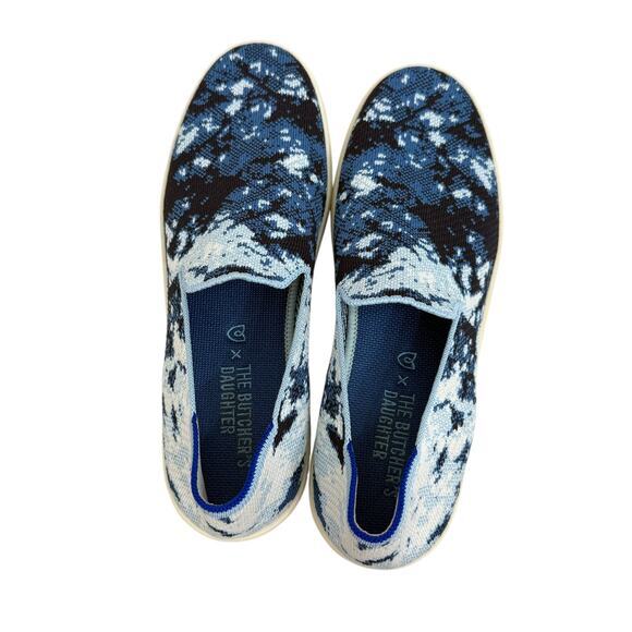 Rothy's x The Butchers Daughter Sneakers Size 10.5 Silp On Shibori Blue - Picture 6 of 10